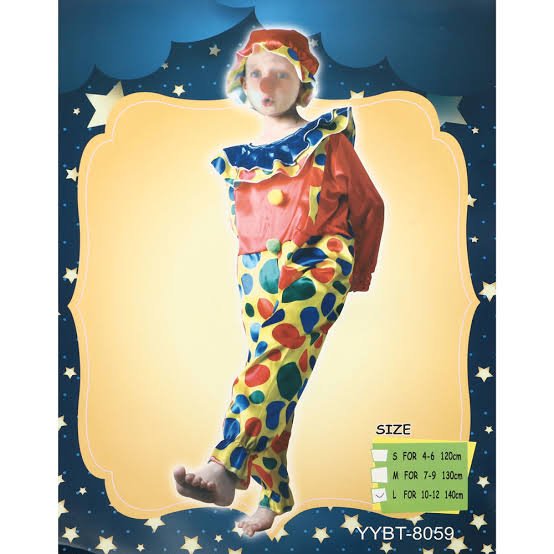 Déguisement de Clown Coloré pour Enfant (Combinaison + Chapeau)